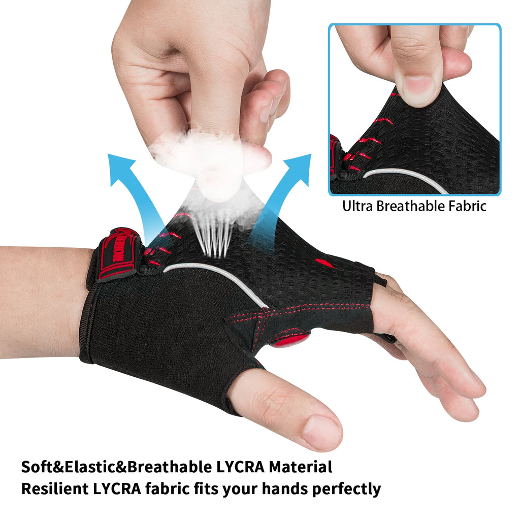 Bike Gloves 5MM Gel Pads Shock-Absorbing