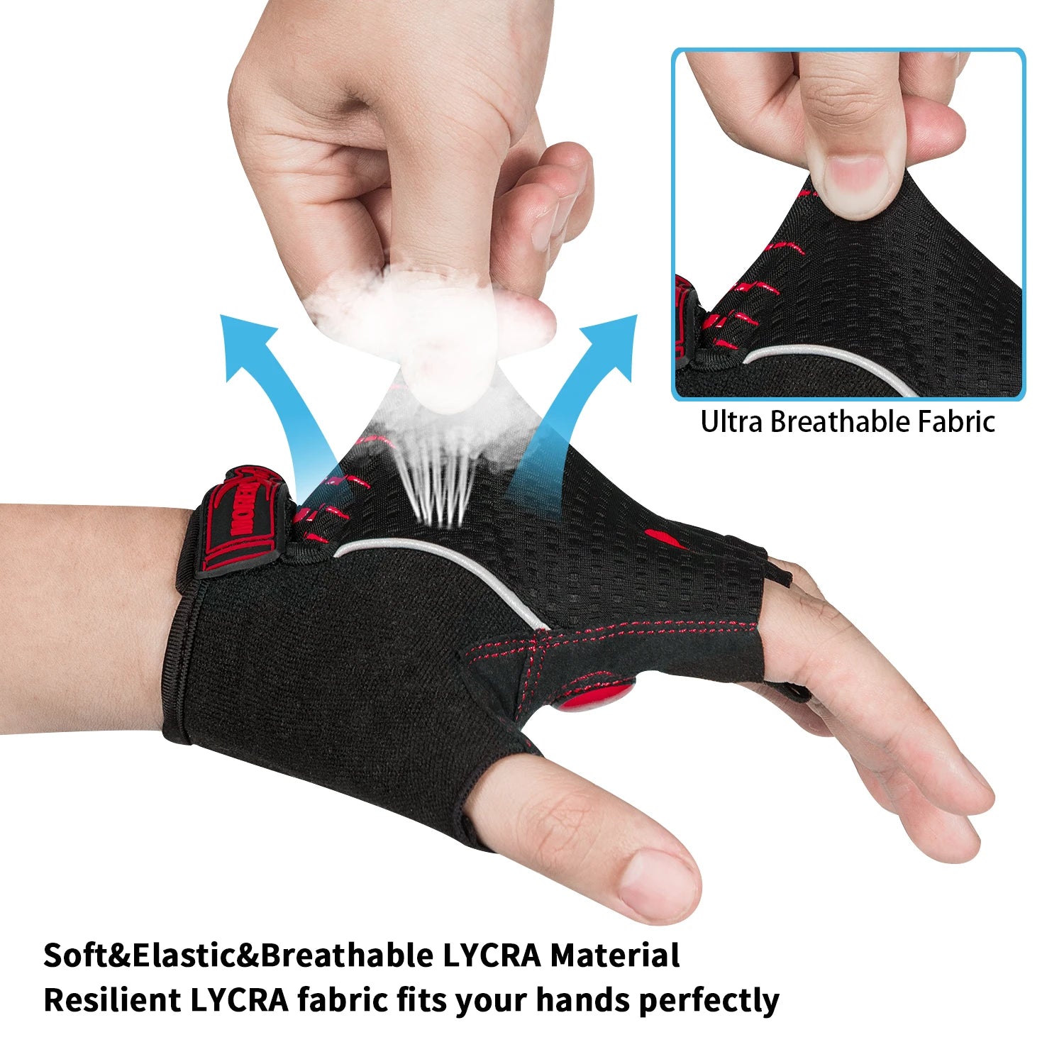 Bike Gloves 5MM Gel Pads Shock-Absorbing