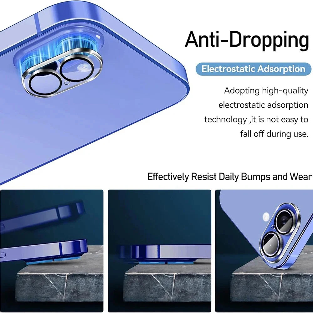 3PCS Tempered Glass Camera Lens Protectors for IPhone 17 ProMax/17 Pro/17 Air/16 Plus HD Clear Waterproof Lens Protective Films