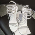 Crystal Diamond Ankle Strap High Heels Sandals