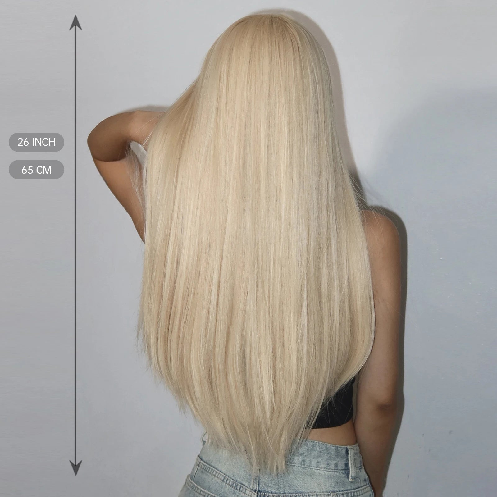 Light Blonde Long Straight Synthetic Wig