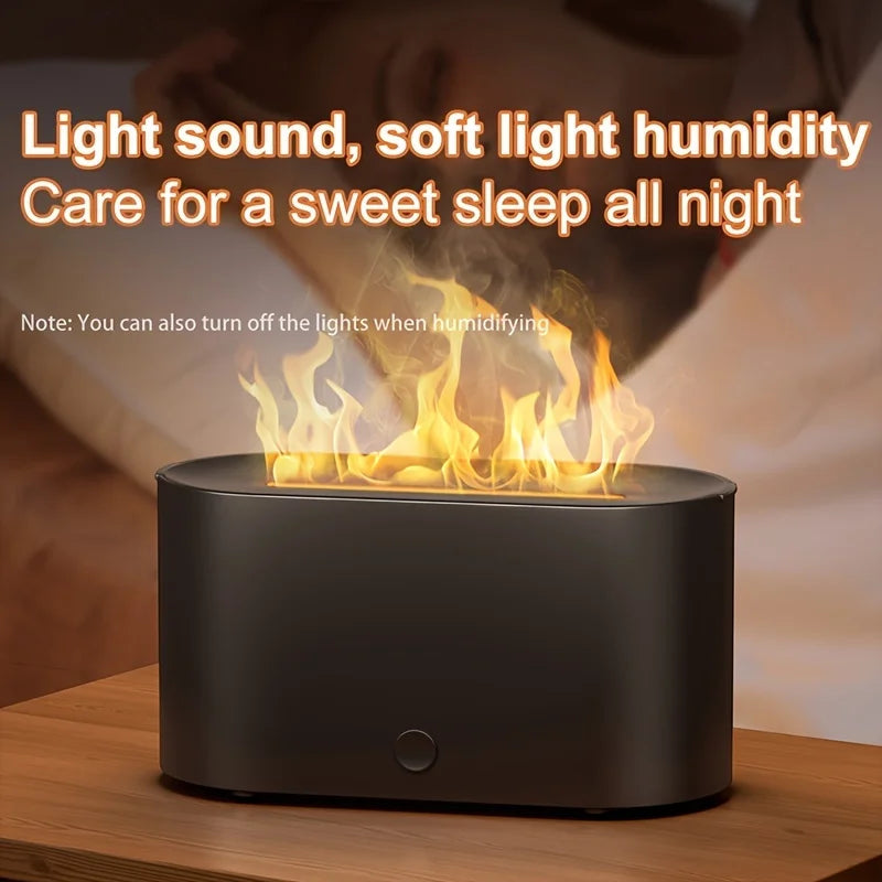 New Flame Air Humidifier Aroma Diffuser 160mL Ultrasonic Cool Mist Maker Fogger Led Essential Oil Simulation Flame Lamp Difusor