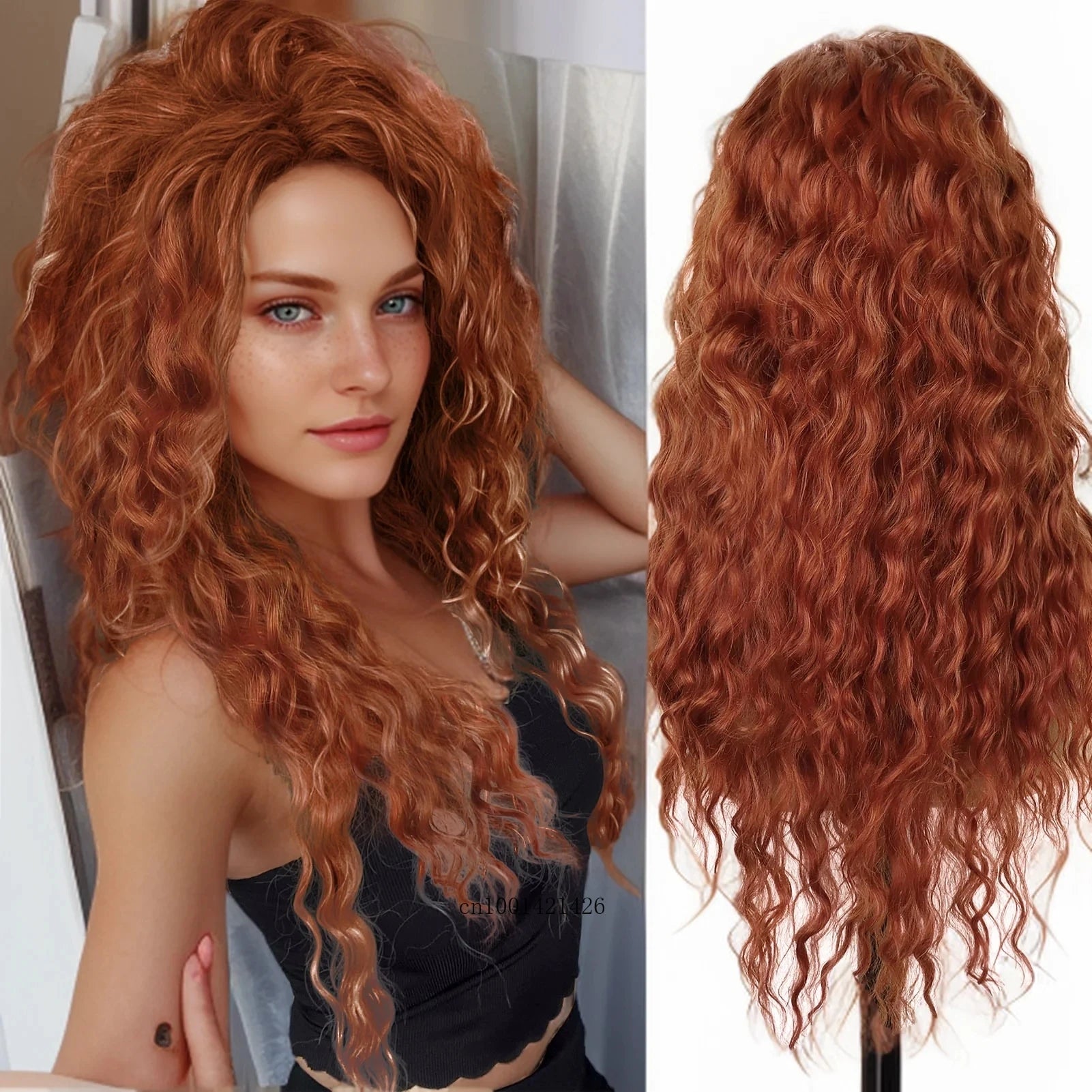 Ash Blonde Curly Wig 26" - Synthetic