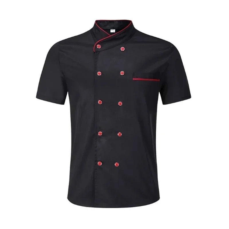 Classic Cook Shirt Chef Coat Jacket Short Sleeve Restaurant Cook Clothes Baker Uniform