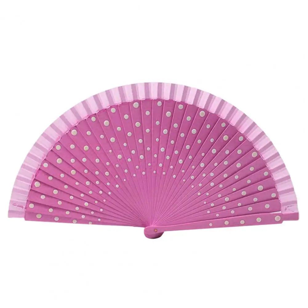 Dot Print Spanish Folding Fan Double-sided