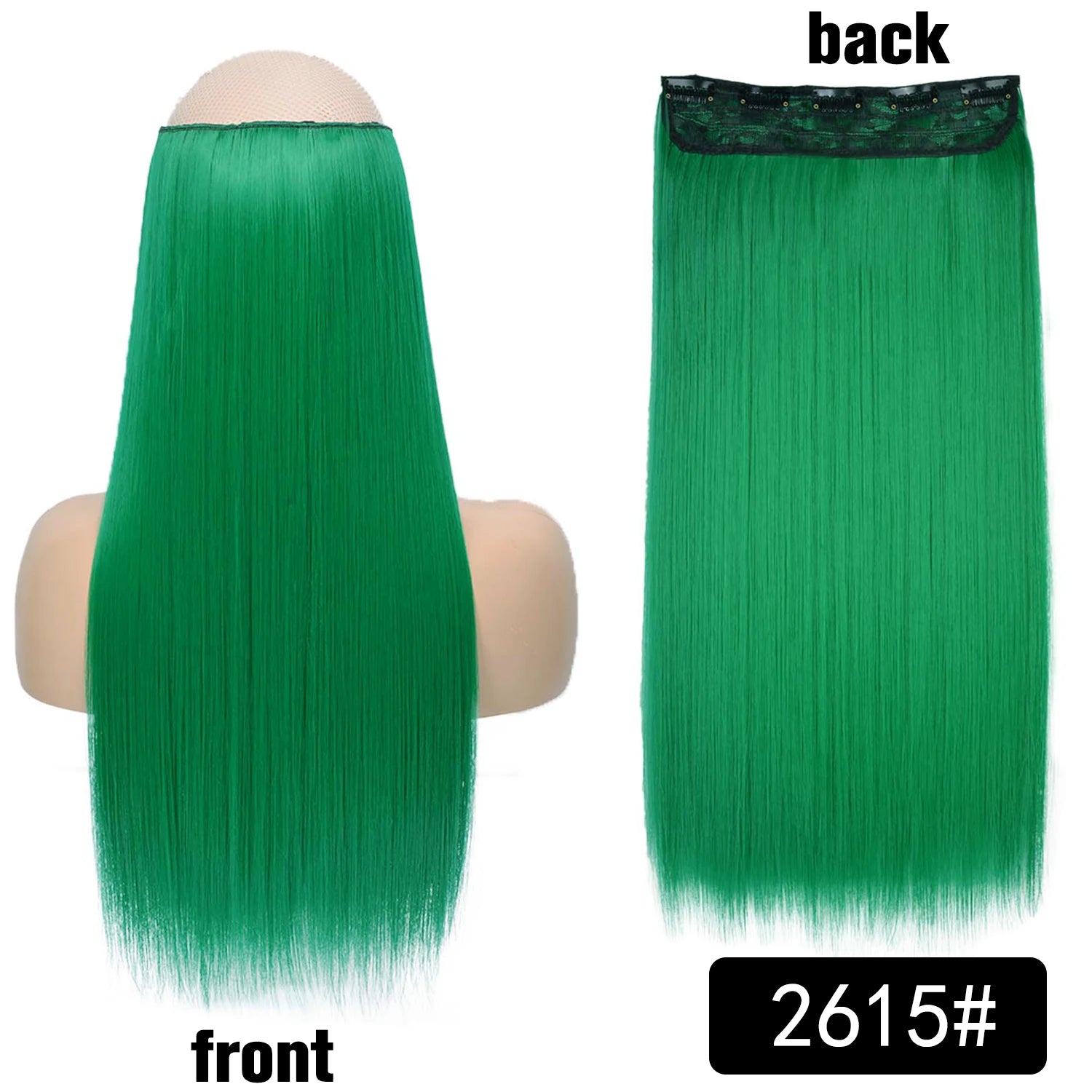 5 Clip-In Hair Extensions Long Straight One Piece Synthetic Heat-Resistant Fibre Hairpiece 22Inch Black Blonde Natural Hairstyle