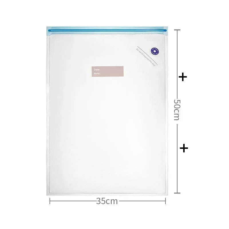 Vacuum Food Storage Zipper Bags Reusable BPA-Free Sous Vide Bags with Vacuum Hand Pump Fruit Meat Nut Vacuum Sealer Saver Bag