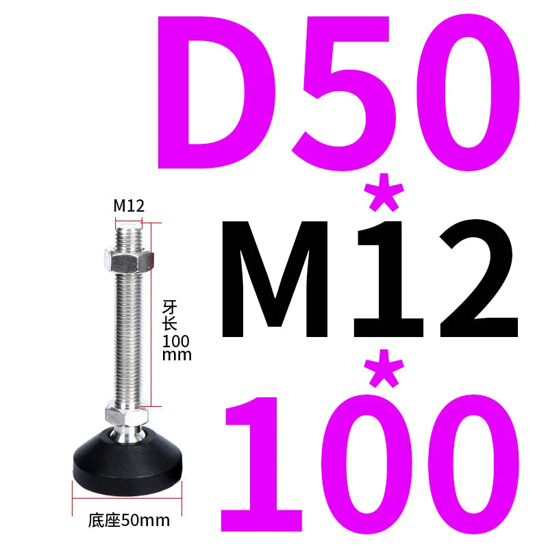 4pcs Adjustable Lathe Leg Thread Type Adjustable Levelling Feet Swivel Base Articulating Leveling legs Furniture Glide Pad