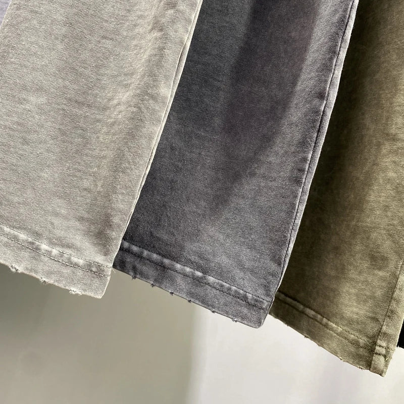 Vintage Streetwear Hip Hop Washed Worn Vest Oversize Casual Sleeveless Tshirt Summer Men's and Women's Waistcoat Top