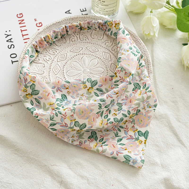 Floral Turban Triangle Hair Scarf Headband