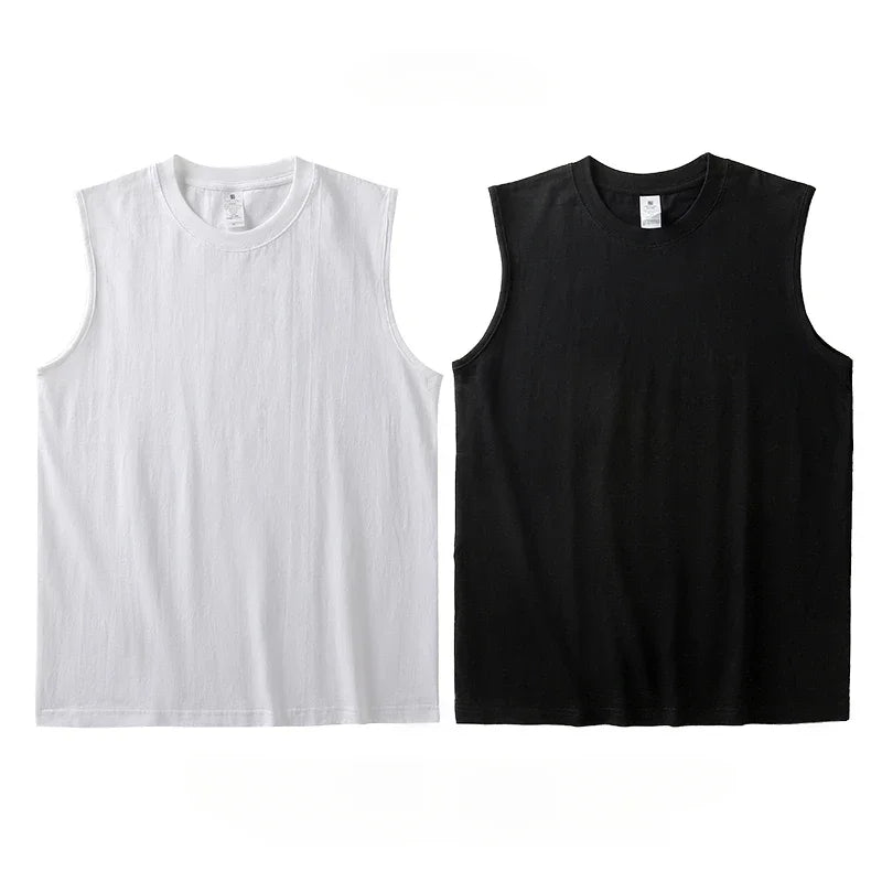 Cotton Vest Men's Tank Top 2pcs White