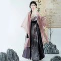 Chinese Hanfu Dress Women Party Outfit Chinese Tang dynasty Ancient Printed Fashion Hanfu Summer Chiffon 3pcs Sets