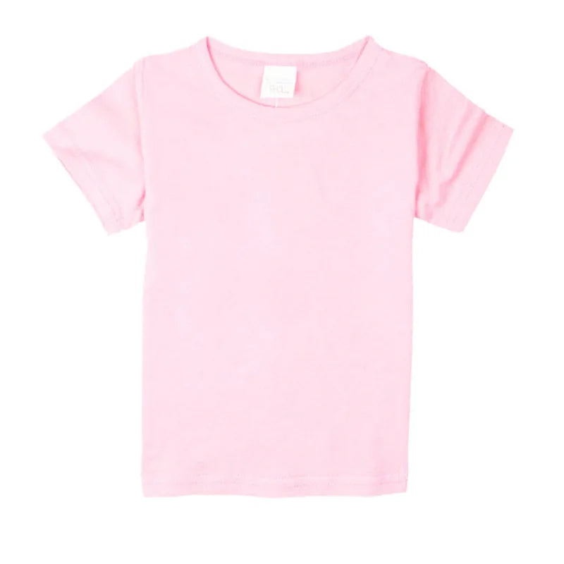 100% Cotton Summer Boys T Shirts Children's Tops Plain Cotton Girls Tops 14 Colors Teenager T-Shirts Kids T-Shirts for 1-14Years
