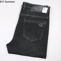 Extra Long Summer Jeans 117CM Tall Mens Thin Stretched Plus Size 40 42 44 Oversized Slim Fit High Waist Blue  Denim Trousers