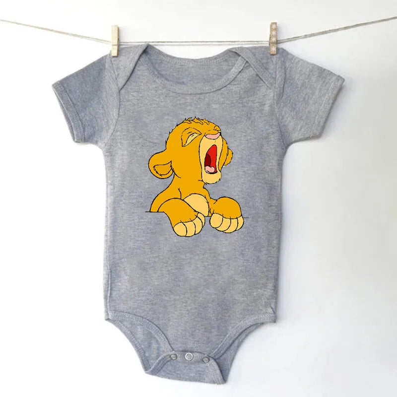 Baby Romper Cartoon The Lion King Kawaii Simba Fashion Toddler Clothes Cotton Short Sleeve Newborn Bodysuit Infant Jumpsuits