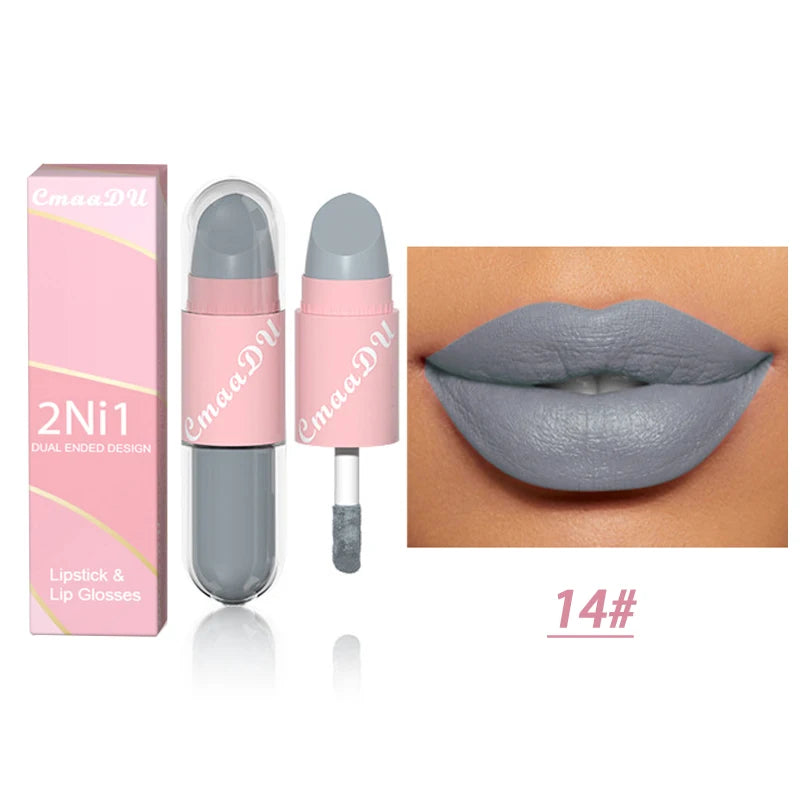 2 in 1 Matte Lipstick Liquid 18 Colors