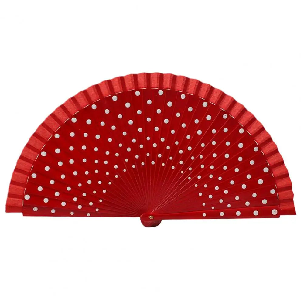 Dot Print Spanish Folding Fan Double-sided