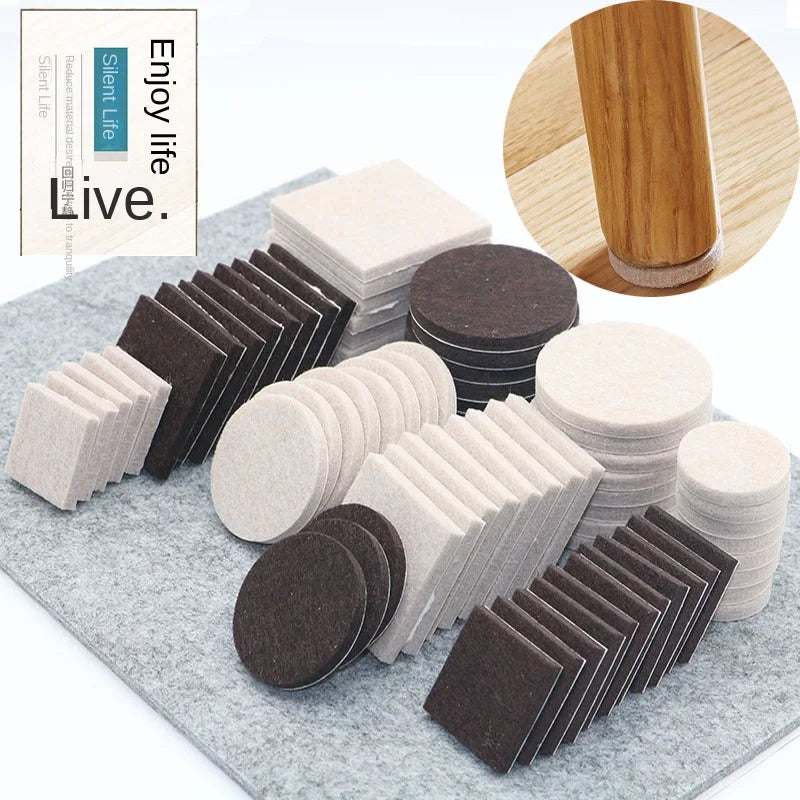 Self Adhesive Felt Chair Leg Pads Floor Protectors Furniture Legs Table Leg Covers Round Bottom Anti-Slip Pads Chair Socks Feet