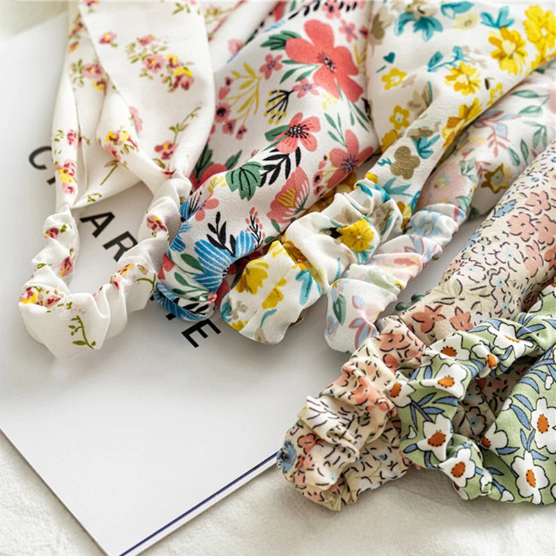 Floral Turban Triangle Hair Scarf Headband