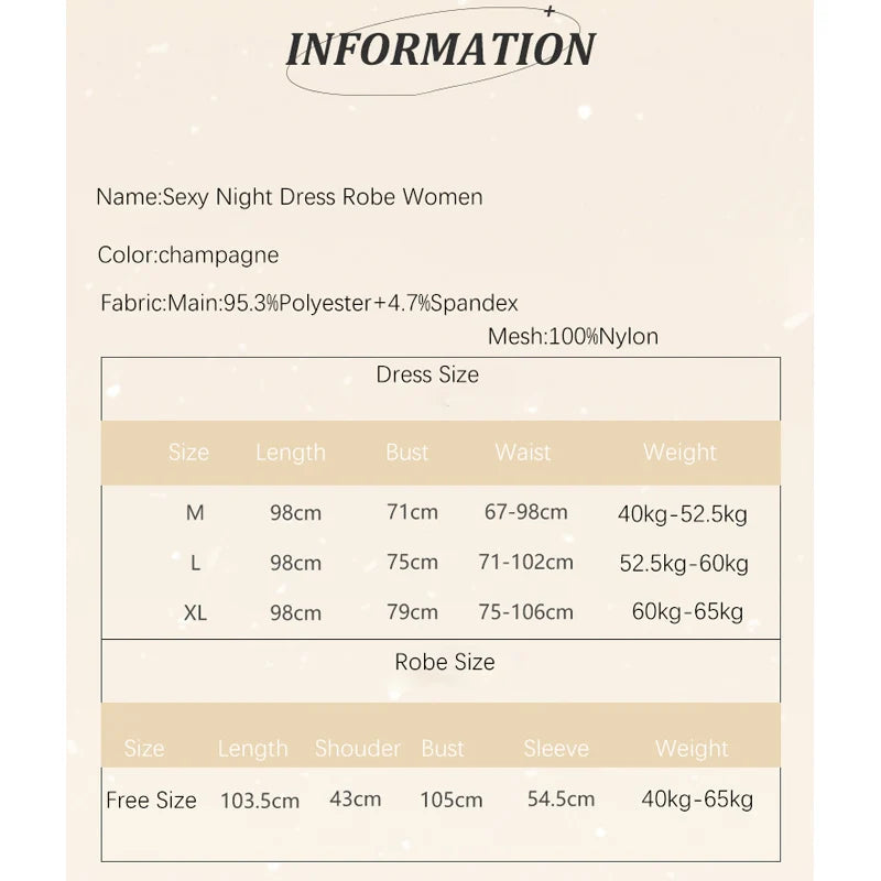 REBEYULI Brand Summer Dress for Women Nightwear Deep V Elegant Nightgown with Chest Pad Satin Patch Lace Robe Gown Set Sleerwear
