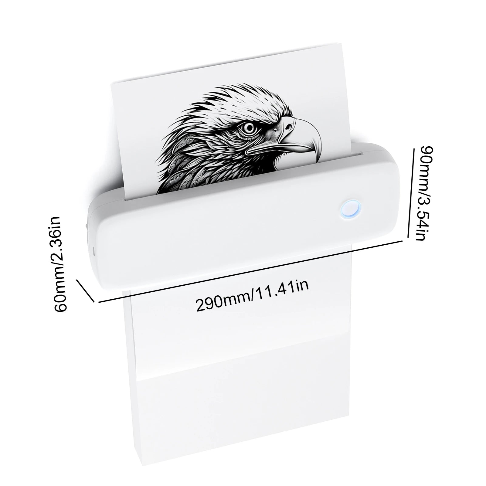 A4 Thermal Transfer Printer USB Wireless&amp Portable Printers with Mobile Computer 2in/3in/4in/8in/8.5in for Office School