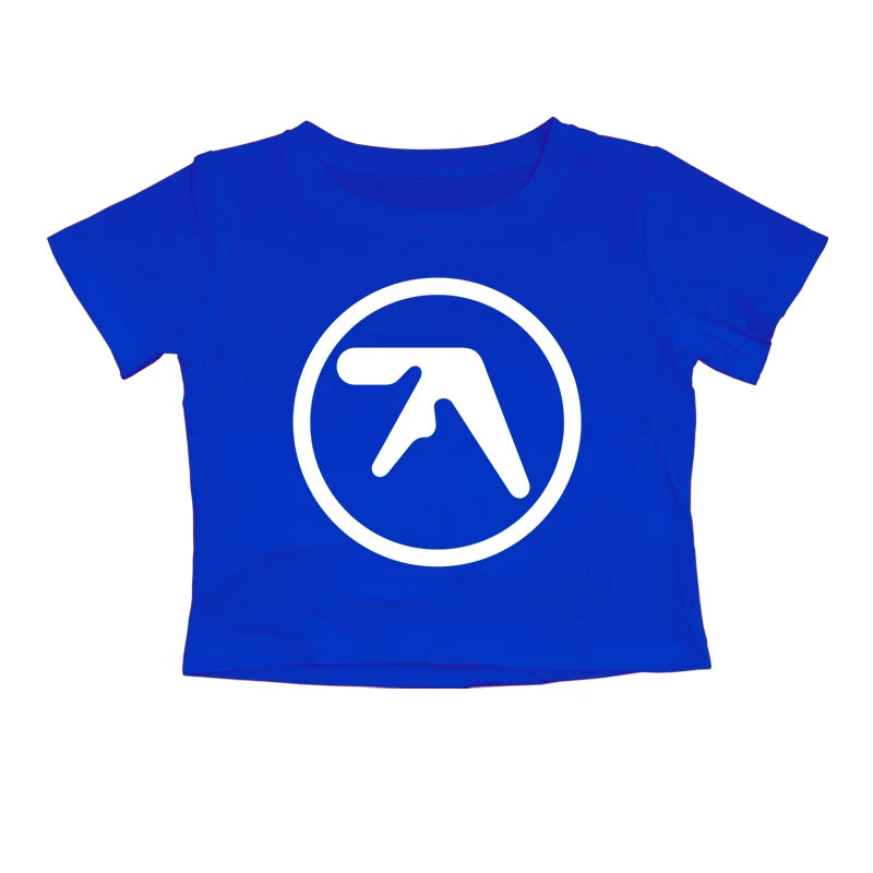 Punk Aphex Twin Print T-Shirt Crop Top Y2k