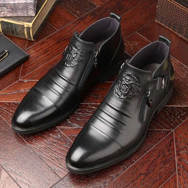 High Quality Men Ankle Boots Plus Size 48 Male Dress Boots Pointed Toe Business Casual Leather Shoes Men Chelsea Boots