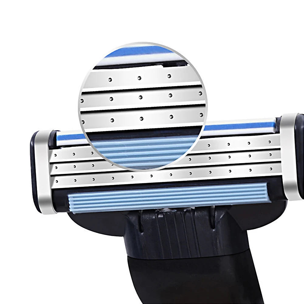 High quality replacement general purpose handle 3 layer blade razor head New Design Three layer dual color men's razor head