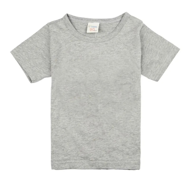 100% Cotton Summer Boys T Shirts Children's Tops Plain Cotton Girls Tops 14 Colors Teenager T-Shirts Kids T-Shirts for 1-14Years