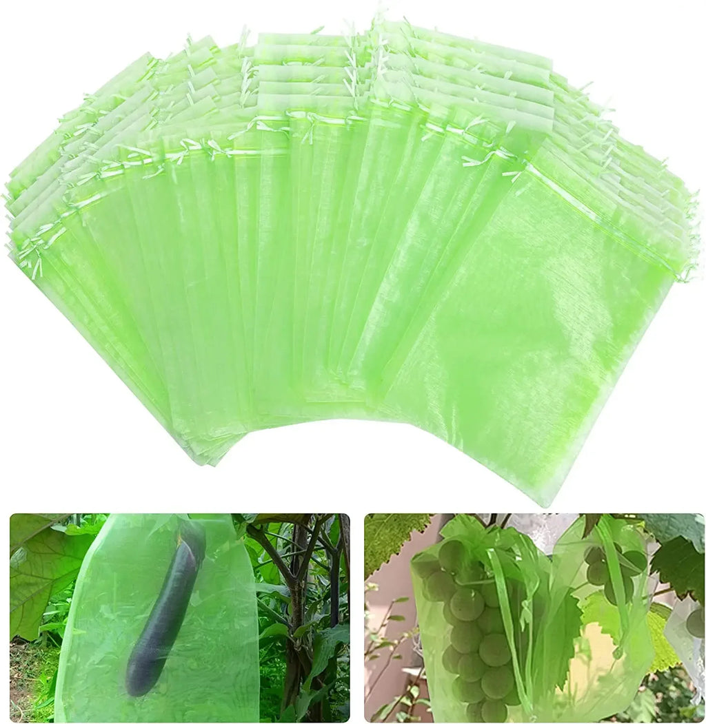 50/100PCS Grapes Protection Bags Garden Mesh Bags Agricultural Orchard Pest Control Anti-Bird Netting Fruit Vegetable Bags
