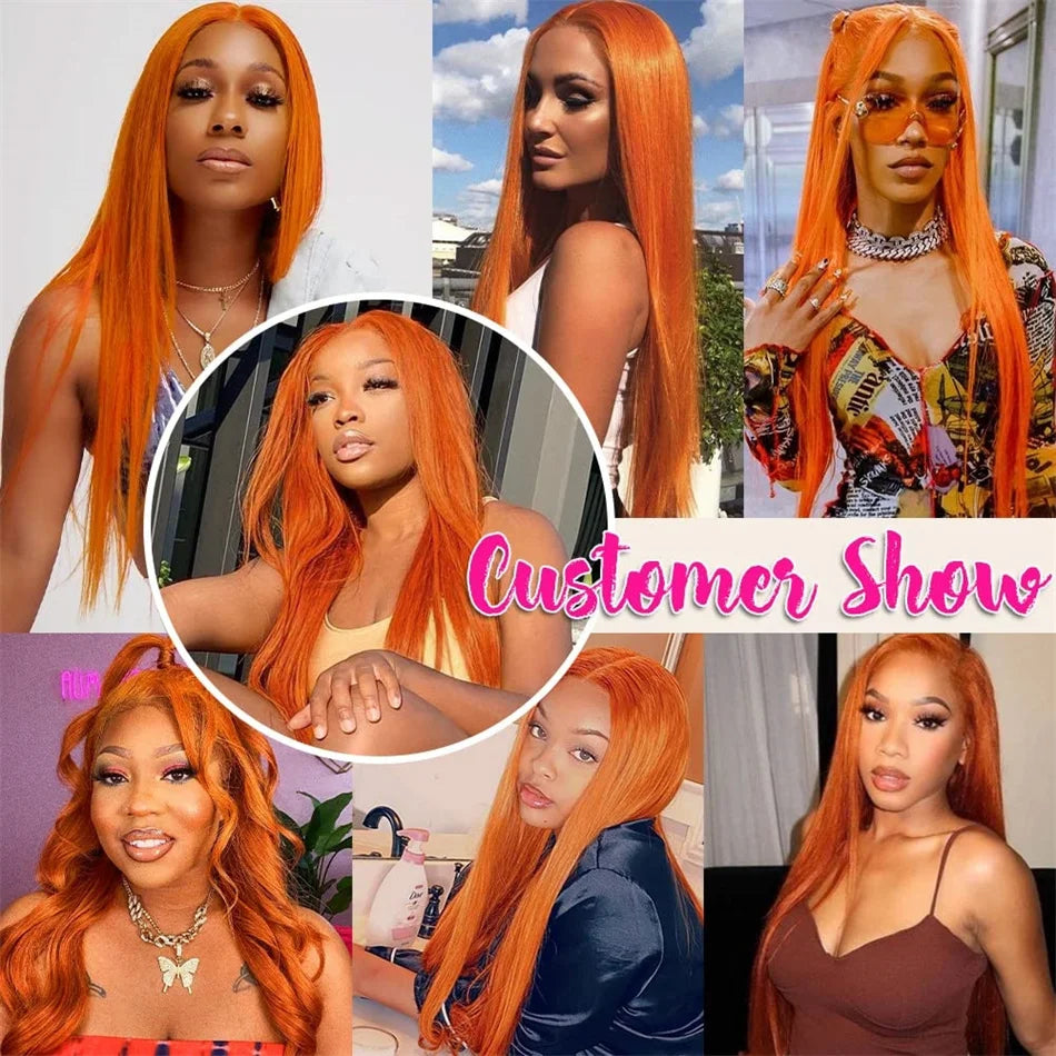 Orange Ginger Lace Front Wig 13x6 Body Wave