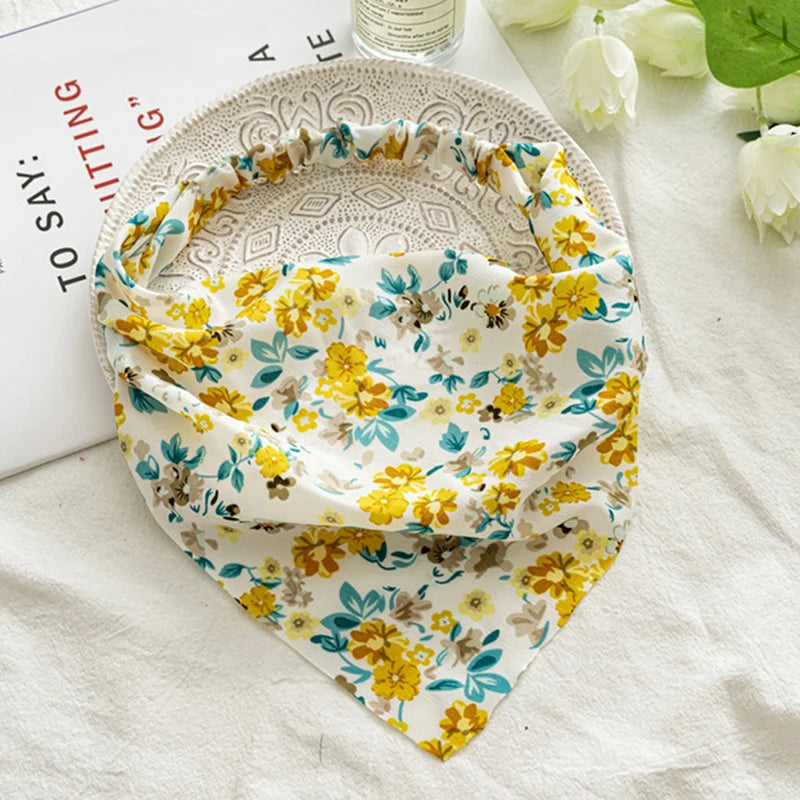 Floral Turban Triangle Hair Scarf Headband
