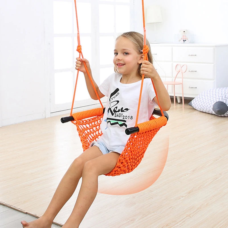 Portable Kid Garden Swing Chair Hanging Children Kindergarten Chair Outside Indoor Weave Small Basket Swing For Children swing