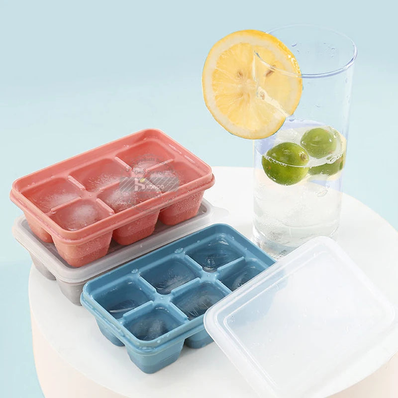 Silicone Ice Cube Trays 6 Grid 3pcs