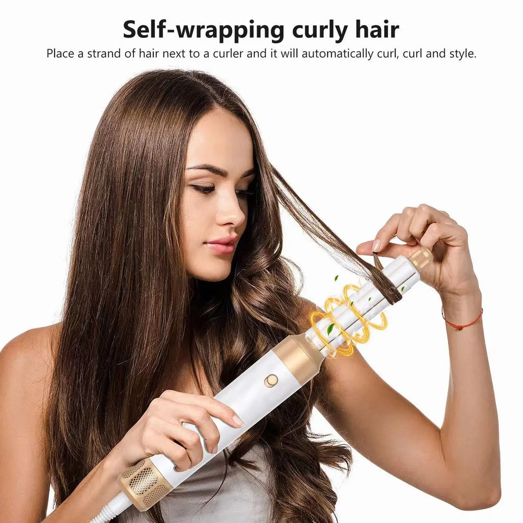 7 in 1 Hair Dryer 1400W Straightener Hair Brush Hot Comb Professional Auto Wrap Dryer&Straightening Brush Automatic Curling Iron