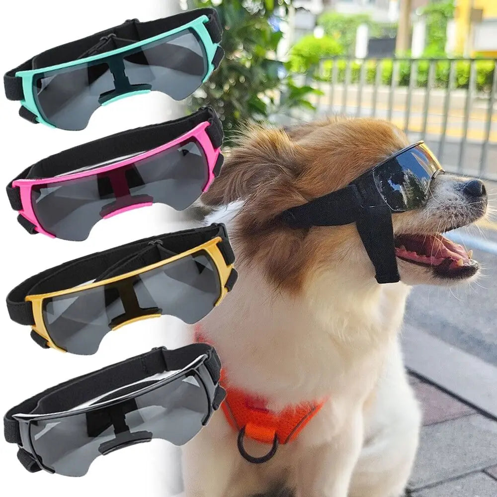 Dog Goggles Dog Sunglasses Adjustable Strap for Small Breed UV Protection Eyewear for Small Dog puppy Outdoor Riding Driving