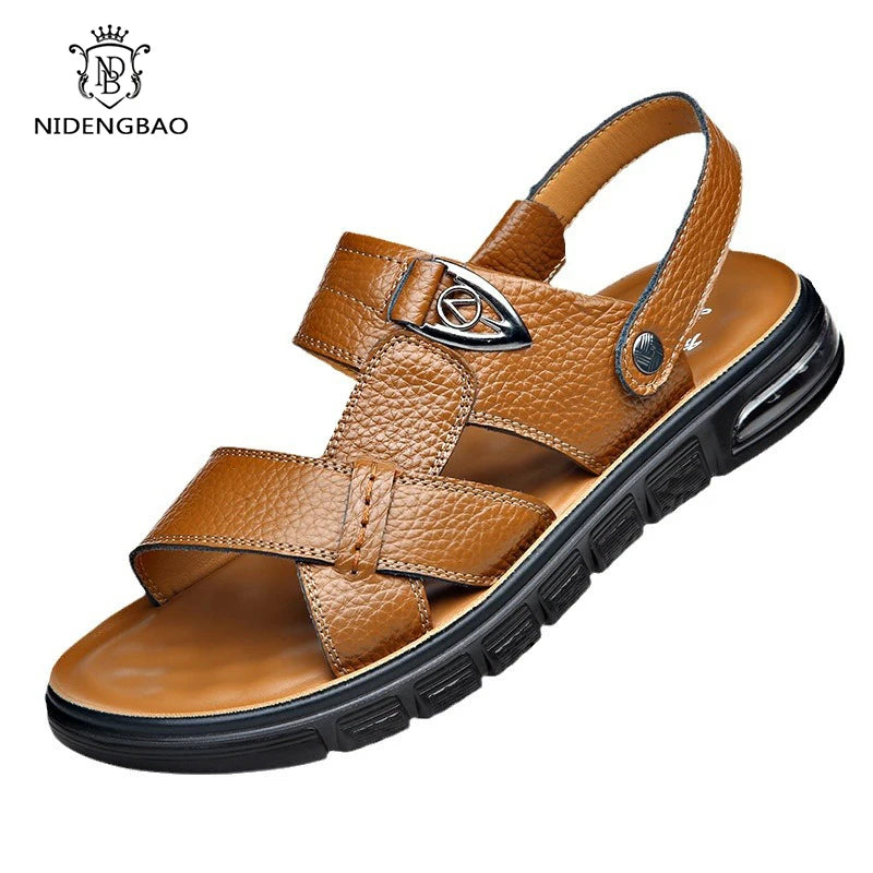 Big Size 49 Summer SplitLeather Beach Sandals Men Shoes Big Size 49 50 Leather Sandals for Men Soft Outdoor Walking Man Footwear