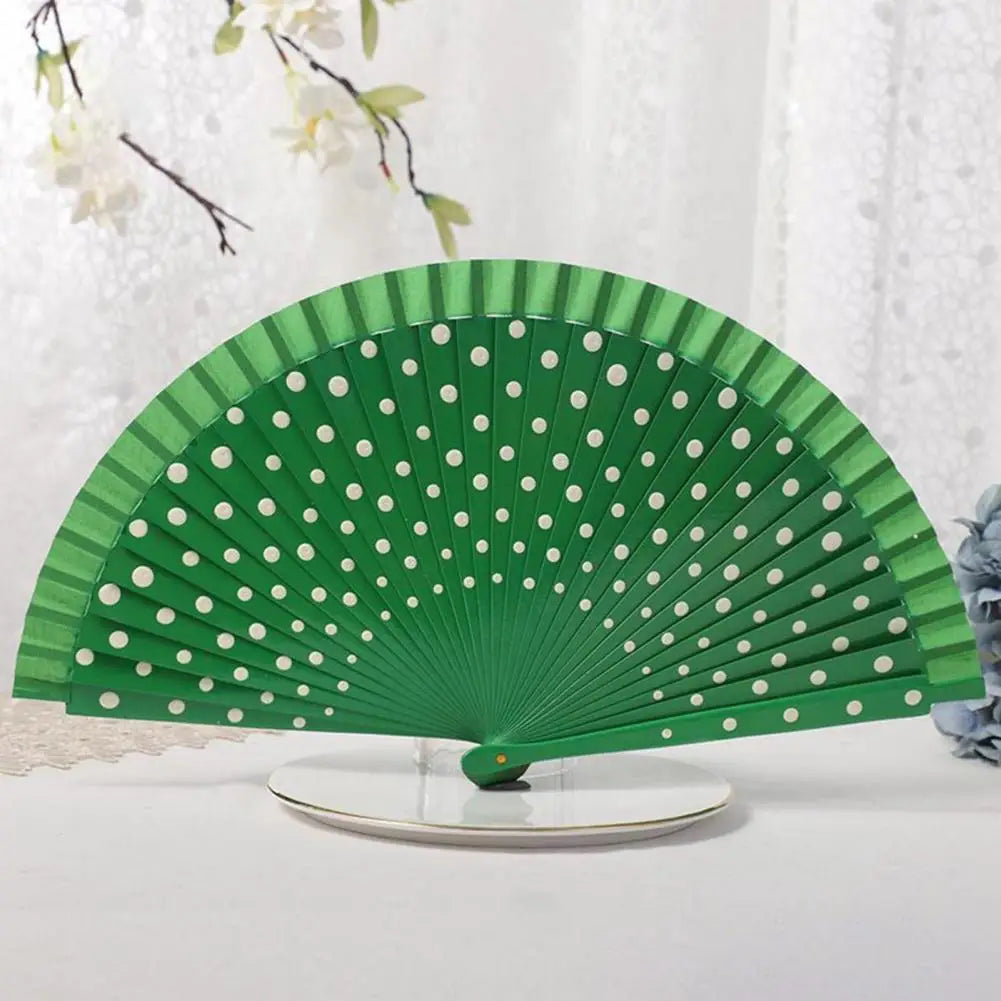 Dot Print Spanish Folding Fan Double-sided