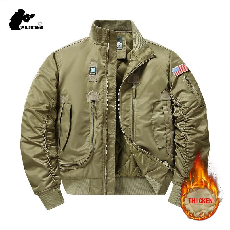 Winter MA1 Bomber Jacket Oversized Padded