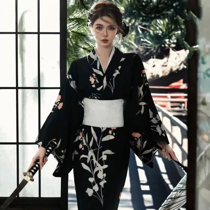 Kimono Women Japanese Traditional Yukata Haori Kimonos Cosplay Blouse Gown Female Summer Fashion Photography Clothes Party Dress