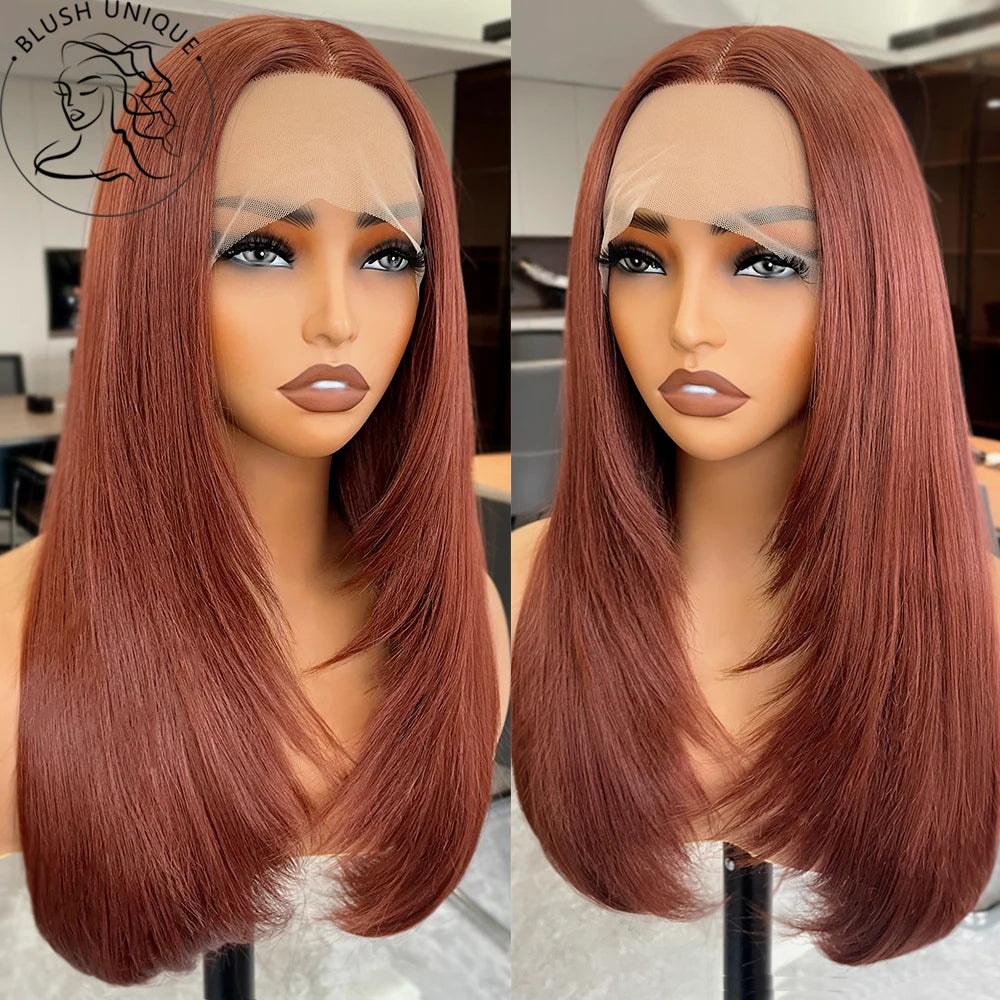 HD Lace Front Wig - Copper Red Layered