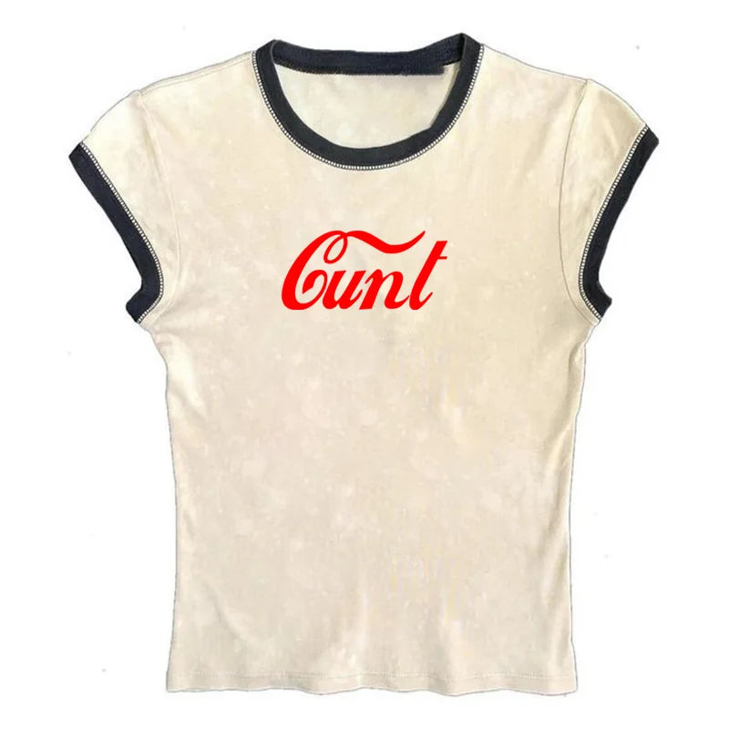 Y2k Crop Top Splice Design Letters Punk