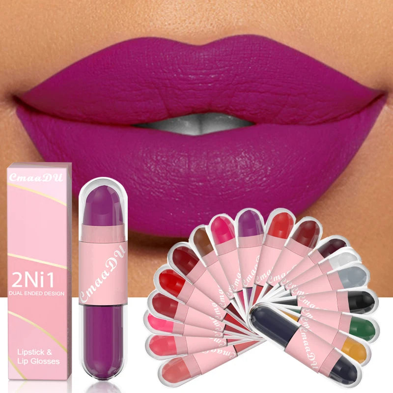 2 in 1 Matte Lipstick Liquid 18 Colors