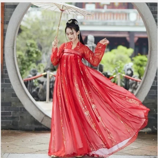 Summer Chinese Hanfu Princess Dress Women Fairy Folk with Kimono Female Dance Oriental Costume Chinese Clothes