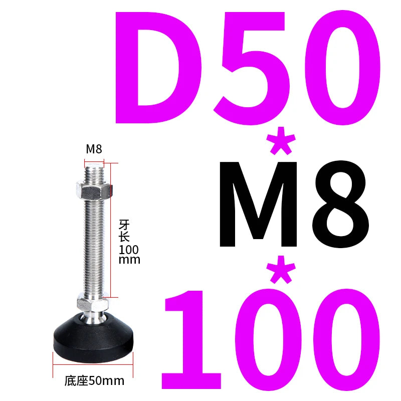 4pcs Adjustable Lathe Leg Thread Type Adjustable Levelling Feet Swivel Base Articulating Leveling legs Furniture Glide Pad