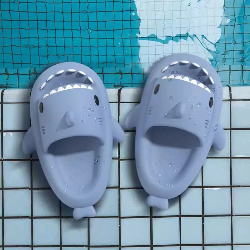 Summer Shark Slippers Women Flip Flops Home Shark Slides Anti-skid EVA Kids Outdoor Flats Shoes For Couples Men Beach Sandals