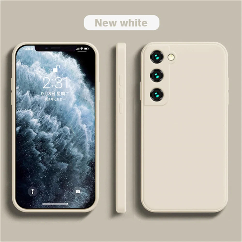 luxury Liquid Silicone Case for Samsung S25 S24 Galaxy S20 S21 S22 S23 FE Plus Note10 20 A52 A31 A41 A71 A51 A72 A70 A50 Coque