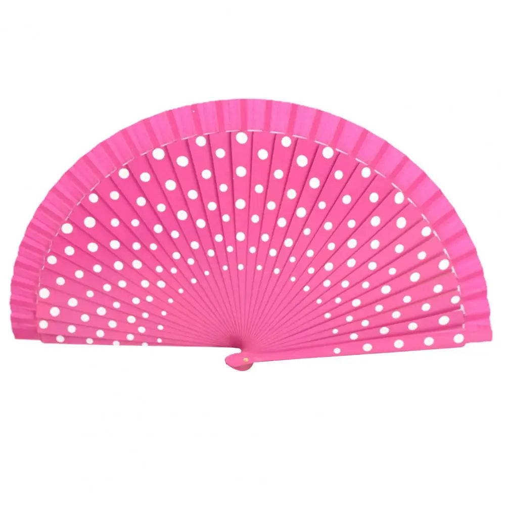 Dot Print Spanish Folding Fan Double-sided