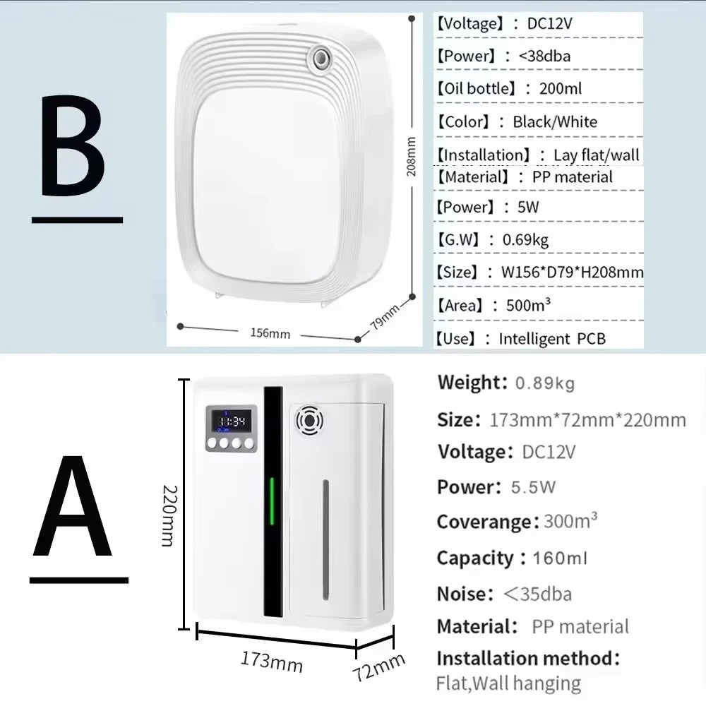 Essential Oils Aroma Diffuser Auto Flavoring Scent Machine With Fan Inside For Hotel Lobby Room Fragrance Home Air Freshener