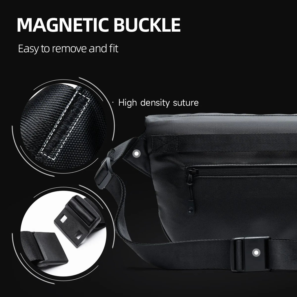 Ins Korean Style Men Waterproof Magnetic Buckle Crossbody Messenger Bag Daily Outdoor Travel Cycling iPad Camera Shoulder Bag